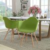 Flash Furniture 2 Pk. Alonza Series Green Plastic Chair with Wooden Legs 2-FH-132-DPP-GN-GG